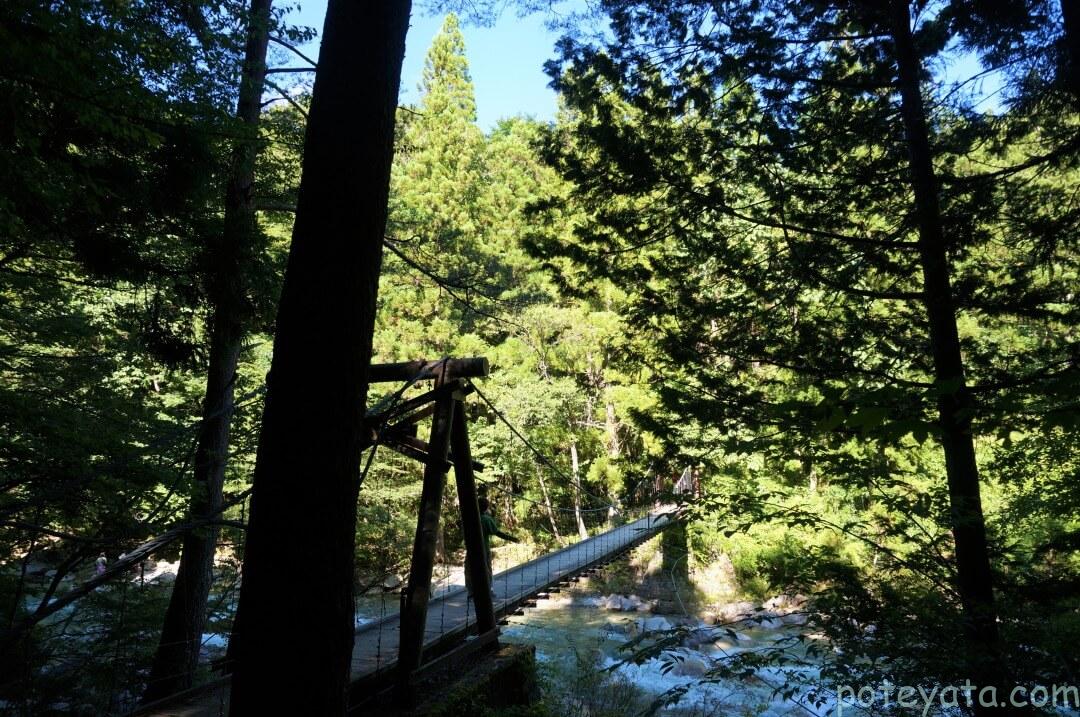 林道から見える恋路の吊り橋