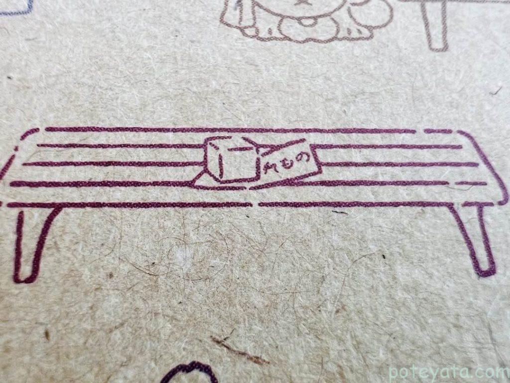 ジブリ作品「借りぐらしのアリエッティ」モチーフのオブジェ「わすれもののメモと角砂糖」のイラスト