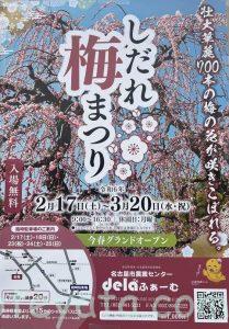 名古屋市農業センターデラファームのしだれ梅まつりのポスター