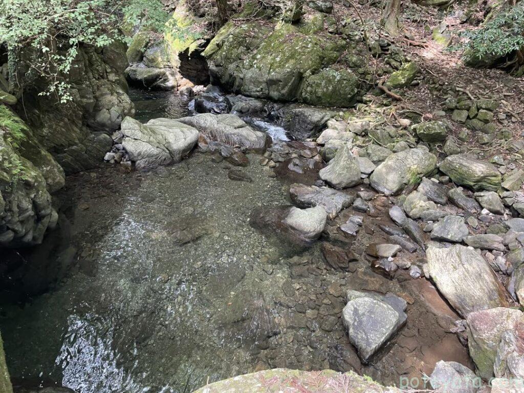 くらがり渓谷の透明な川の水
